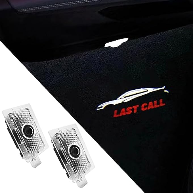 uuakarin قطعتان من مصابيح شعار باب السيارة Last Call متوافقة مع Charger 2010Present Courtesy Led Ghost Shadow Light Projector Lamp Accessories Last Call 02 - Image 1