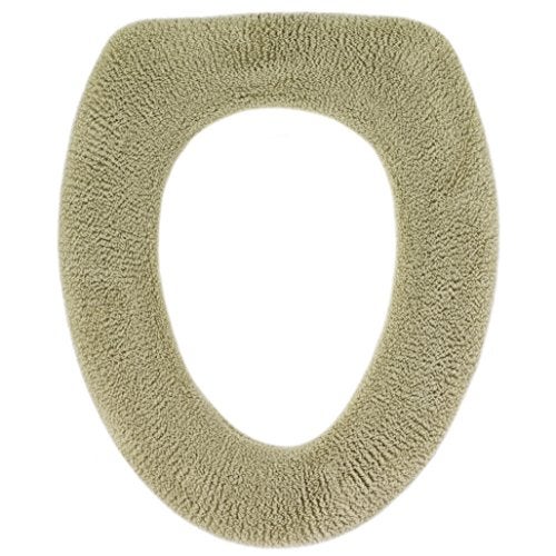 Warm-n-Comfy Soft Toilet Seat Cover - Plush & Thick Fabric Toilet Seat Warmer for Round & Elongated 14x18" Toilet Seats - Reusable, Washable, Easy-Install - Gift-Ready Packaging - Eucalyptus Green - Image 1