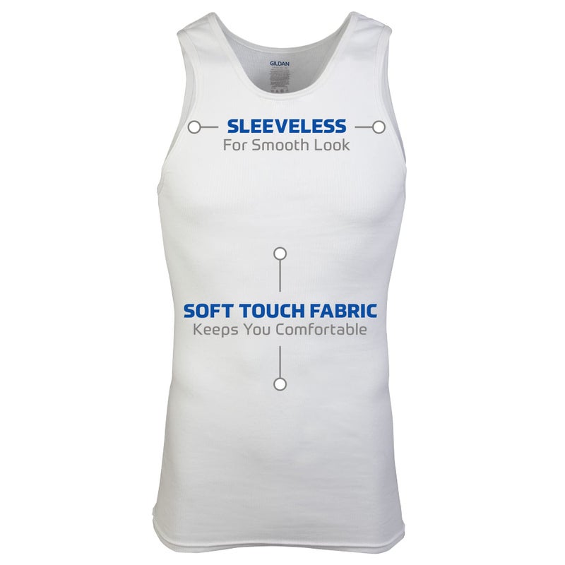 Gildan Men's A-shirt Tanks, Multipack, Style G1104, White (6 Pack), X-Large - Image 3