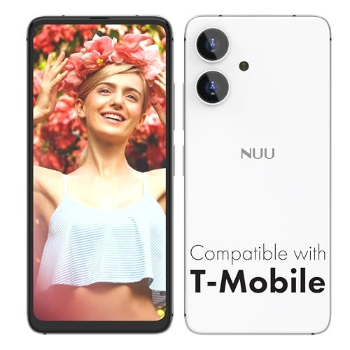 NUU N10 Basic Cell Phone for T-Mobile, Mint, Metro, Qlink, Tello and More 4GB/128GB, Perfect for Teenagers, Dual SIM 4G, Octa-Core 6.6" 90Hz HD+, Unlocked Phones Android Phone 14, US Warranty (White) - Image 2
