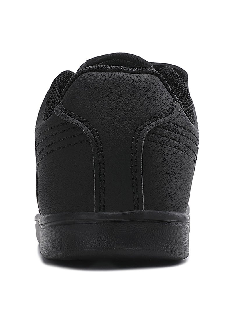 Sky View - SKYVIEW Boy Girl Shoes Hook and Loop Sports Shoes Child Leather Lightweight Breathable Athletic Running Sneakers for Unisex Kids School Shoes Black - Image 1