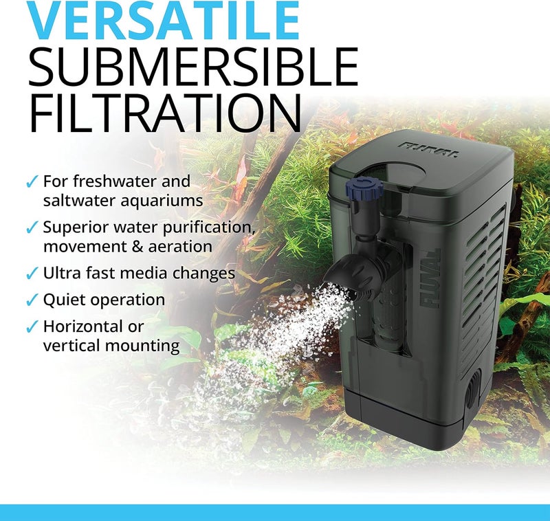 Fluval U1 Underwater Filter, Freshwater and Saltwater Aquarium Filter, A465, Black - Image 2