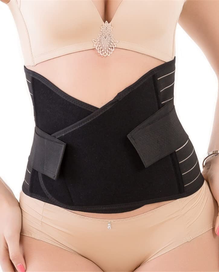 Plumbury Postpartum Post Pregnancy Recovery Waist Trimmer Tummy Control Shapewear Belt, Free Size, Black - Image 1