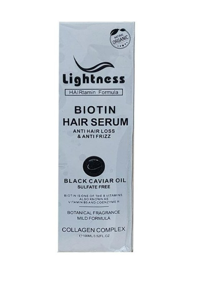 Lightness Hair Serum BIOTIN Anti Hair Loss And Anti Frizz Black Caviar Oil 100 ML  - Image 1