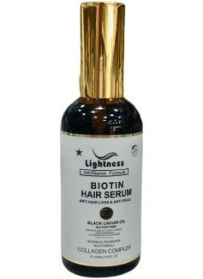 Lightness Hair Serum BIOTIN Anti Hair Loss And Anti Frizz Black Caviar Oil 100 ML  - Image 3