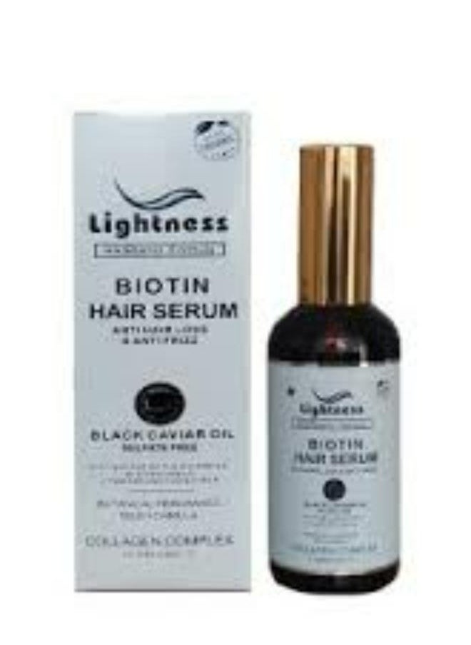 Lightness Hair Serum BIOTIN Anti Hair Loss And Anti Frizz Black Caviar Oil 100 ML  - Image 2