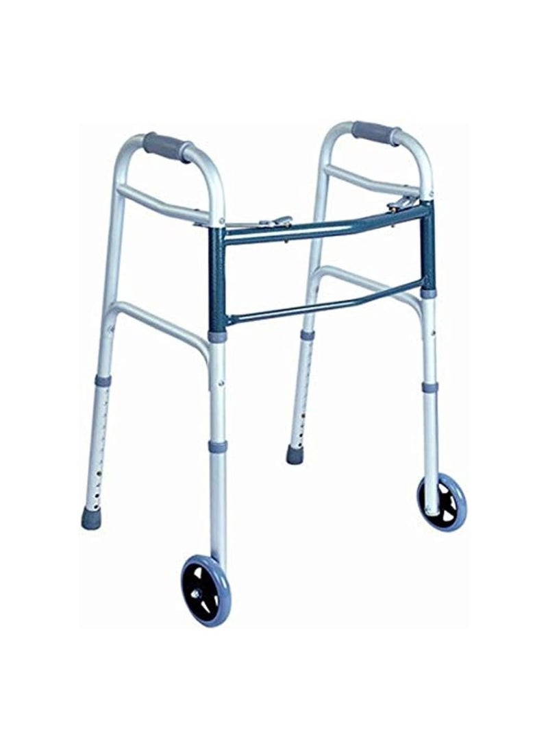 Adjustable Height Folding Walker with 5-inch Wheels – Lightweight & Portable Mobility Aid