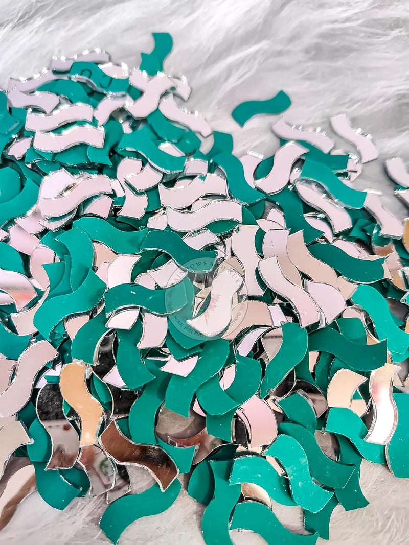 RH RH Craft Mirrors Border S Shape 100Grams 280Pcs Approx LIPPAN Art Crafts Mirror Work mud Mirror Art and Create Beautiful Artwork for Home Office or Gifting etc 2 CM - Image 5
