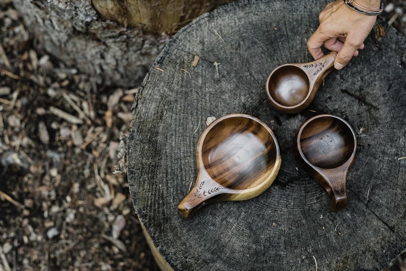 BareBones Kuksa Wooden Drinking Cup 16 oz - Ergonomic Acacia Wood Design - Image 4