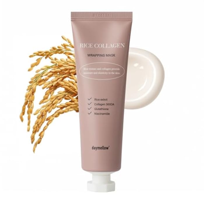 daymellow Rice Collagen Wrapping Mask 2.36 fl. oz / 70ml – Korean Peel-Off Facial Mask with Hydrolyzed Collagen, Hydrating & Firming, Overnight Gentle Pore Tightening for Glowing Glass Skin - Image 1