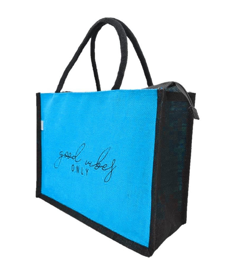 JUTEKA quote printed Jute Bag for Lunch, Office, Grocery, Picnic, Tiffin, Shopping Hand Bag with padded cotton handles… - Image 4