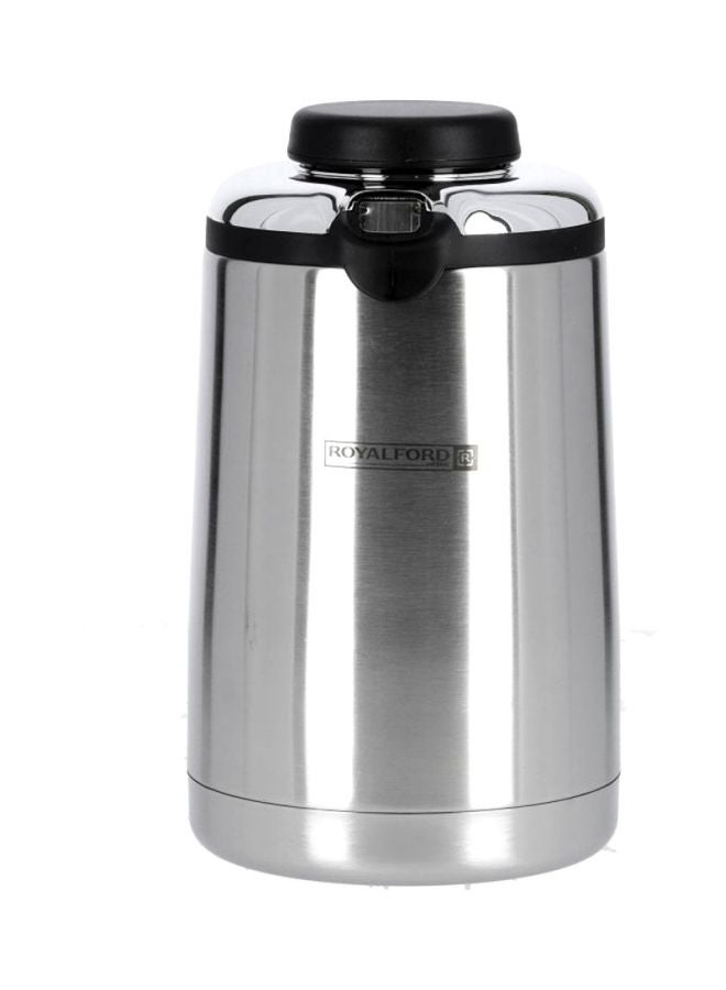 Royalford 1900 Ml 640Z Stainless Steel Vacuum Flask Ss Inner Pot 12 Hours Hot And 24 Hours Cold Multi Color 14.5X14.5X29 Cm Silver/Black - Image 2