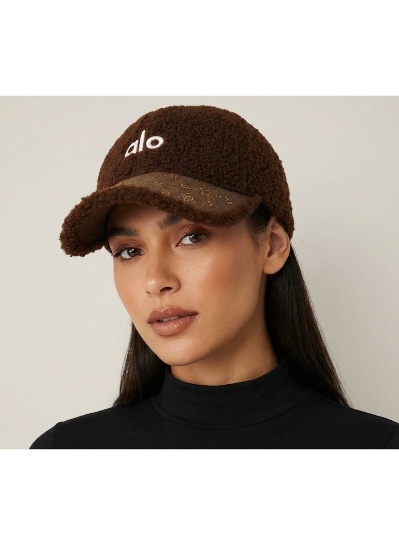 alo Soft Aloe Sherpa Cap - Luxury Casual Sports Hat in Brown - Image 2