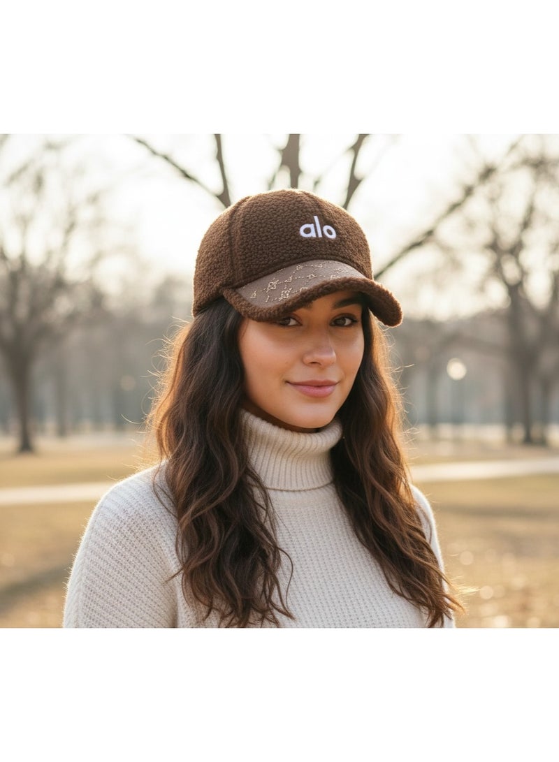 alo Soft Aloe Sherpa Cap - Luxury Casual Sports Hat in Brown - Image 1