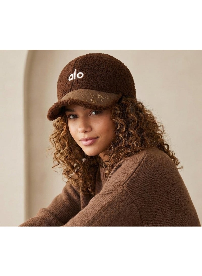 alo Soft Aloe Sherpa Cap - Luxury Casual Sports Hat in Brown - Image 5
