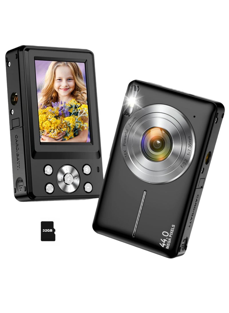 Lecran Digital Camera, FHD 1080P Camera, Digital Point and Shoot Camera with 16X Zoom Anti Shake, Compact Small Camera for Boys Girls Kids  - Image 1
