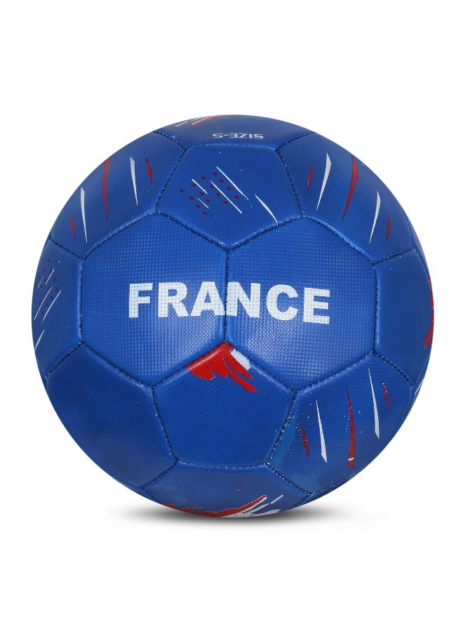 Vector X France Machine Stitched Football – PVC Soccer Ball for Training & Match Play, Durable & Professional, Size 5, White-Blue - Image 2