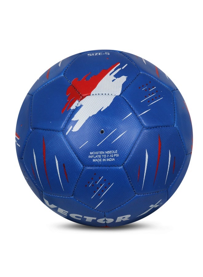 Vector X France Machine Stitched Football – PVC Soccer Ball for Training & Match Play, Durable & Professional, Size 5, White-Blue - Image 3