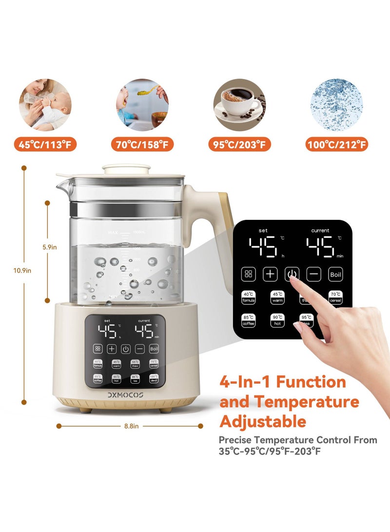 Dxmocos Electric Kettle with Temperature Control, 1.5L Large Capacity Stainless Steel Water Boiler, 40°C to 100°C Adjustable, 72H Keep Warm, Type G Plug, Kettle for Coffee, Tea, Milk Powder - Image 5