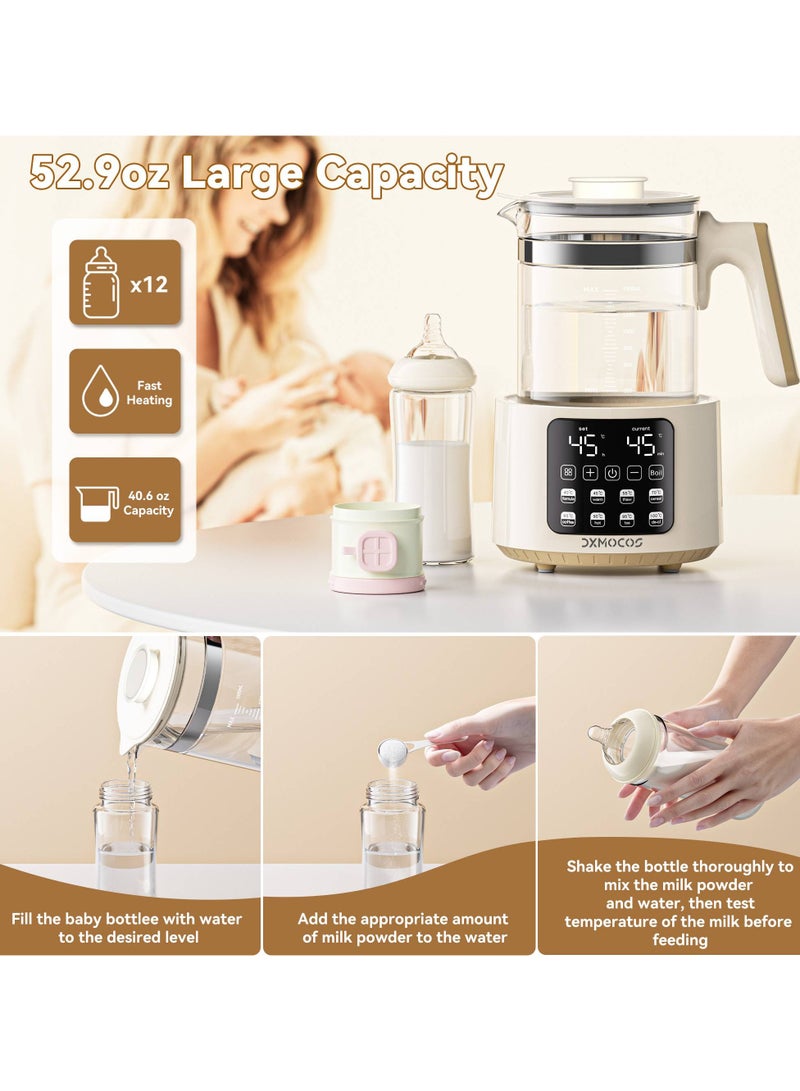 Dxmocos Electric Kettle with Temperature Control, 1.5L Large Capacity Stainless Steel Water Boiler, 40°C to 100°C Adjustable, 72H Keep Warm, Type G Plug, Kettle for Coffee, Tea, Milk Powder - Image 3