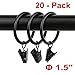 Lansian Lansian 20pcs Rustproof Drapery Matte Stainless Steel Metal Curtain Rings with Clips 1.5 inch Drapery Rings, Vintage  - Image 2