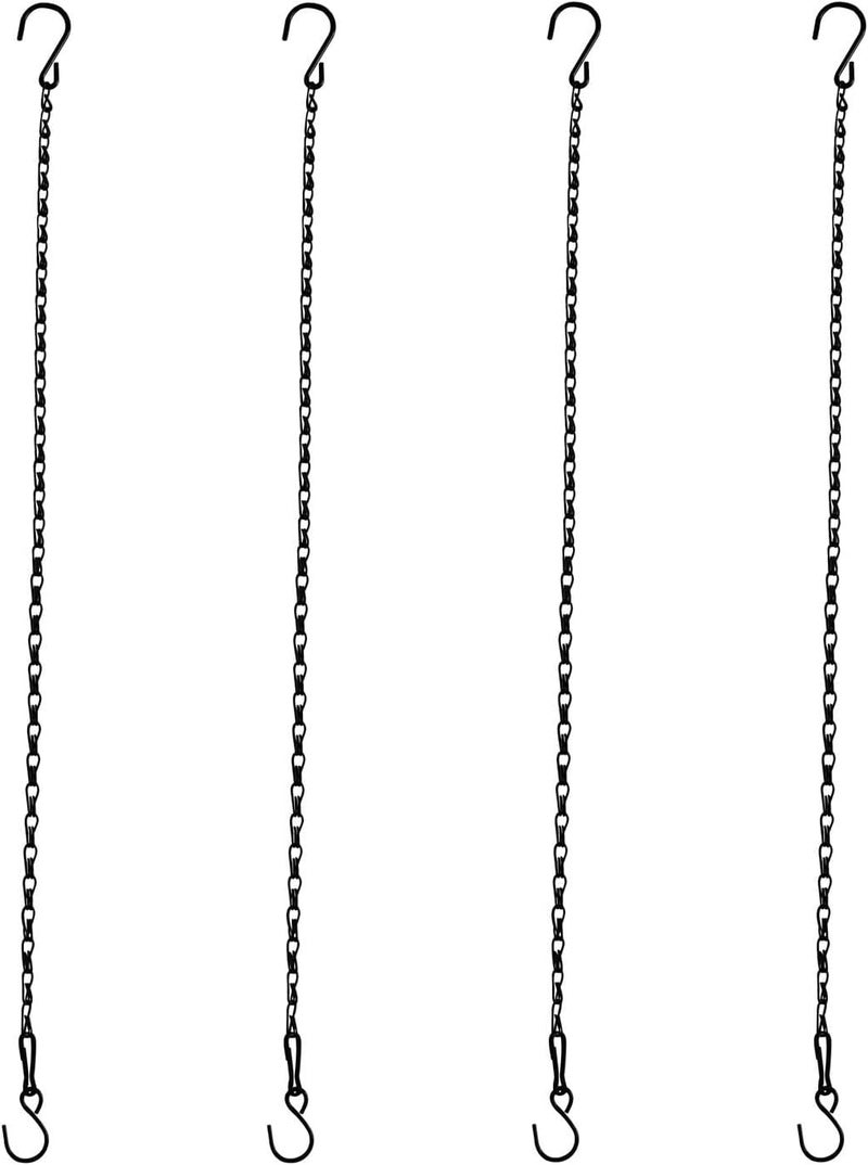 Sersberg Chain for Hanging Plants,25 Inch Black Hanging Chain,Hanging Basket Chain Kits with Hooks for Bird Feeder Hanging Plant Extender Porch Wind Chime (Black, 25 Inch-4PCS) - Image 1
