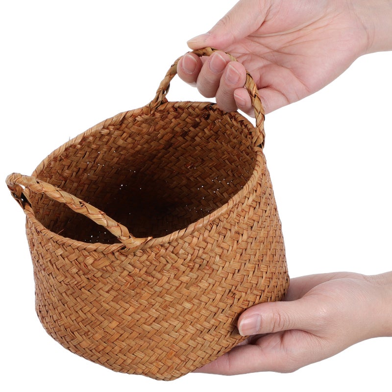 Woven Storage Box Japanese Style Woven Sundries Basket Cosmetics Organizer Box Flower Basket - Image 3