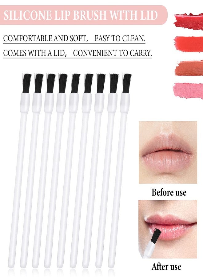 Prasacco 50 Pcs Disposable Lip Brushes Nail Polish Brushes Lip Gloss Applicators Lipstick Wands Makeup Cosmetic Tools, White - Image 3