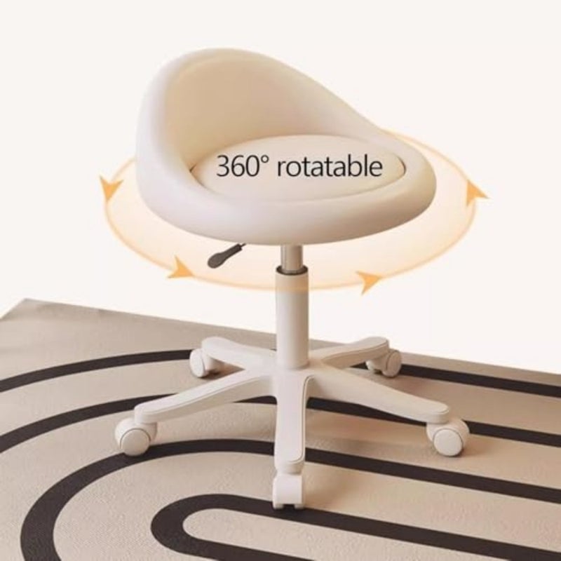 Bukela Vanity Chair, Comfortable Armless Makeup Chair with Backrest, Adjustable Height Upholstered Swivel Vanity Chairs, Girls Dressing Stools for Living Room, Home Office - Image 3