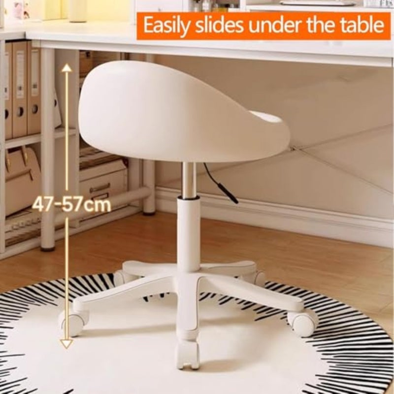 Bukela Vanity Chair, Comfortable Armless Makeup Chair with Backrest, Adjustable Height Upholstered Swivel Vanity Chairs, Girls Dressing Stools for Living Room, Home Office - Image 2