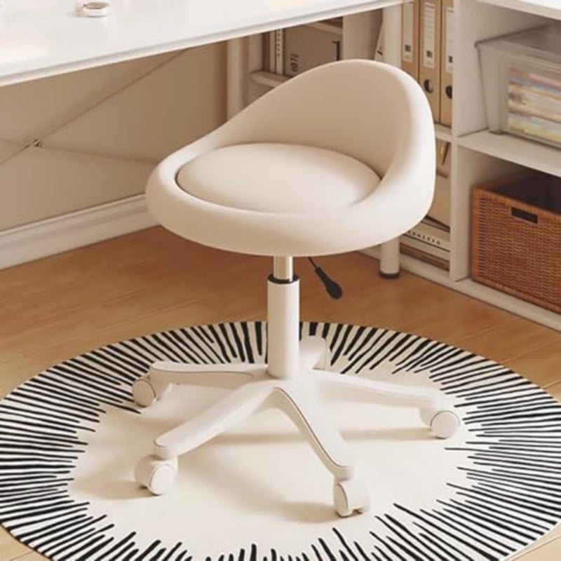 Bukela Vanity Chair, Comfortable Armless Makeup Chair with Backrest, Adjustable Height Upholstered Swivel Vanity Chairs, Girls Dressing Stools for Living Room, Home Office - Image 1