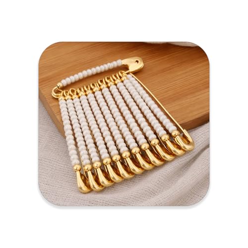 THANUS CRAFT THANU'S CRAFT Stone Rose Brooch Scarfs Dupatta Chunri Coat Dress Gown Shawl Heavy Sari Pleats safety saree pins for Women - 12PCS - Image 1