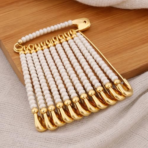 THANUS CRAFT THANU'S CRAFT Stone Rose Brooch Scarfs Dupatta Chunri Coat Dress Gown Shawl Heavy Sari Pleats safety saree pins for Women - 12PCS - Image 4