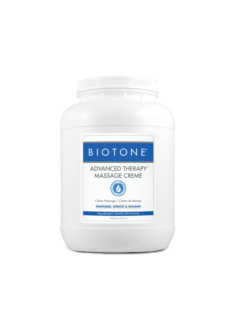 Biotone BIOTONE Advanced Therapy Massage Creme Hypoallergenic and FragranceFree Ideal Glide and Workability Less Reapplications NonGreasy Finish 