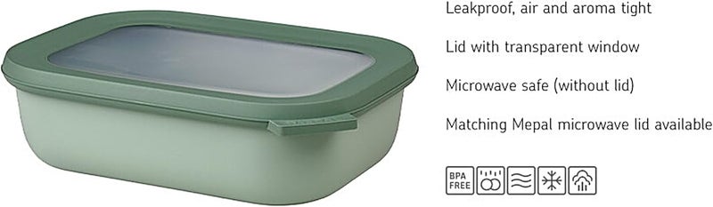 Mepal – Multi Bowl Cirqula 3-Piece Set – Food Storage Container with Lid - Suitable as Airtight Storage Box for Fridge & Freezer, Microwave Container & Servable Dish - 750, 1500, 3000ml - Nordic Black - Image 3
