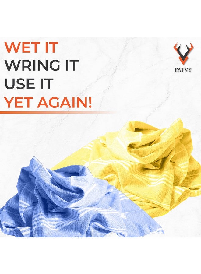 PATVY Bath Towels| Light Weight Turkish Style Bath Towels For Men Large Size Cotton|75 X 150Cm Quick Absorption &Faster Drying Bath Towel For Women| 100% Cotton (Pack Of 2,Yellow&Royal Blue),90 TC - Image 3