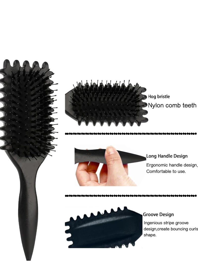 Generic - 2024 Newest Bounce Curl Brush,Bounce Curl Defining Brush,Curl Defining Brush,Hair Brush Styling Brush,Shaping and Defining Curls for Women Girls (Color : Black) - Image 1