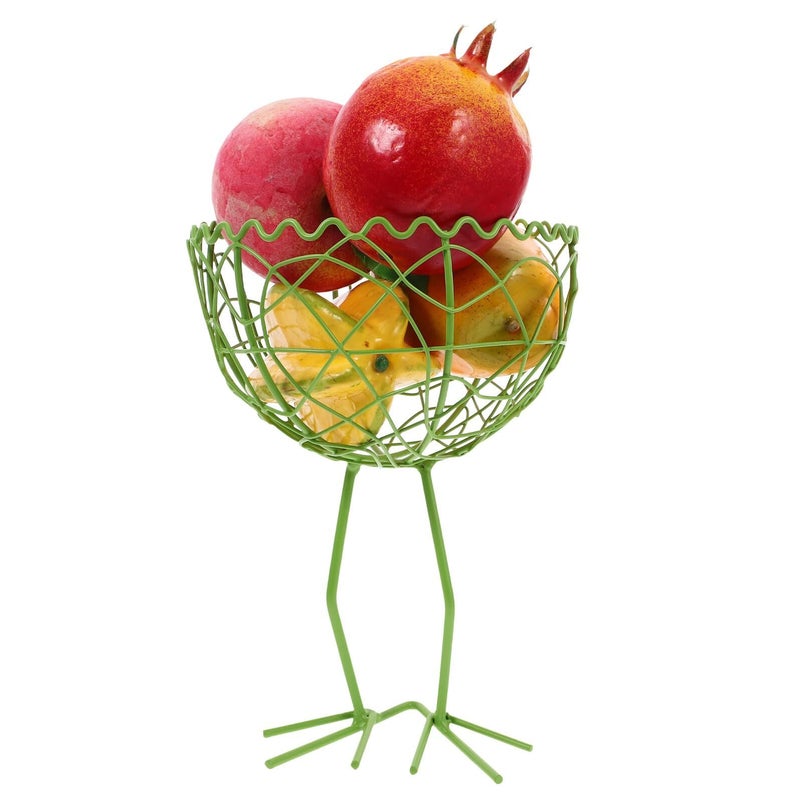 Light Green Wire Mesh Basket with Stand Kitchen Countertop Organizer for Eggs and Fruits - Image 4