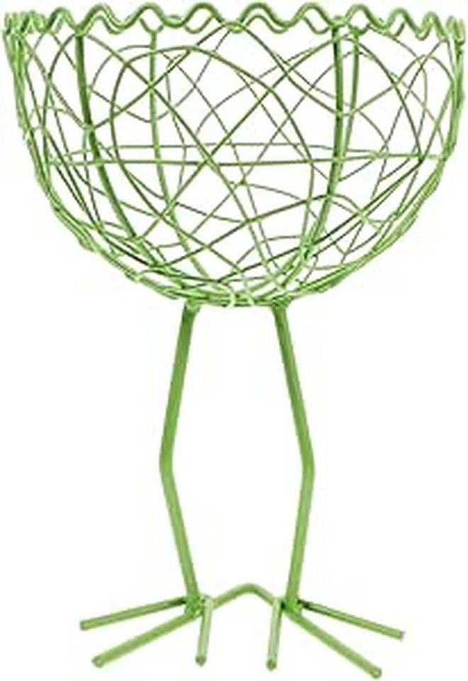Light Green Wire Mesh Basket with Stand Kitchen Countertop Organizer for Eggs and Fruits - Image 1