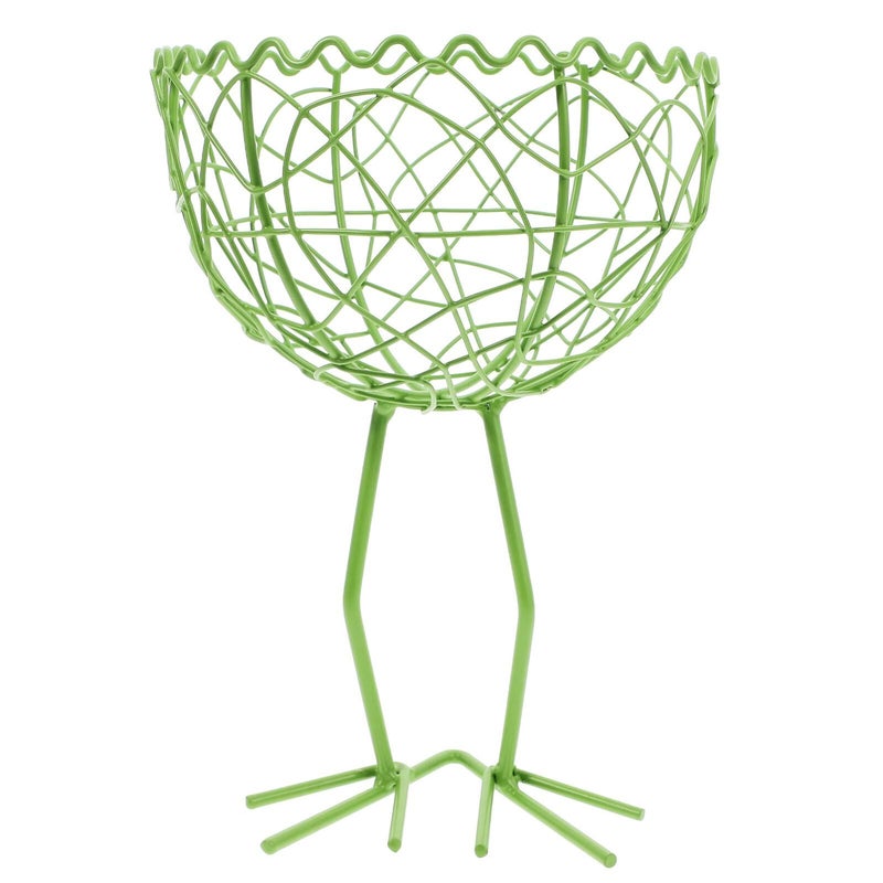 Light Green Wire Mesh Basket with Stand Kitchen Countertop Organizer for Eggs and Fruits - Image 2