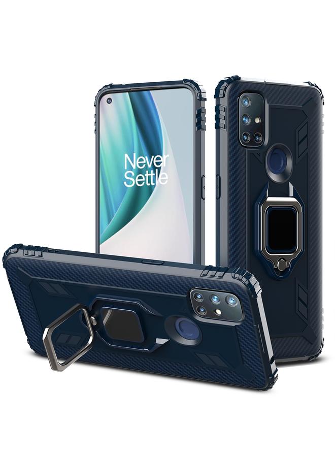 erorex Case For OnePlus Nord N10 5G Carbon Fiber Protective Case with 360 Degree Rotating Ring Holder - Image 1