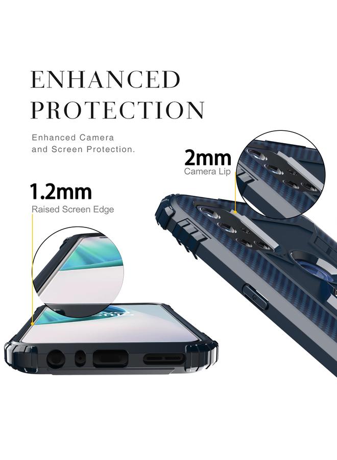 erorex Case For OnePlus Nord N10 5G Carbon Fiber Protective Case with 360 Degree Rotating Ring Holder - Image 3