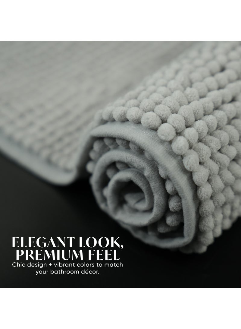 DIVEENAS Diveena's Non-Slip Bathroom Mat – 50x70cm Super Soft Microfiber Bath Mat, Quick-Dry & Machine Washable Bath Rug for Bathroom or Powder Room & Home | Ash Grey - Image 4