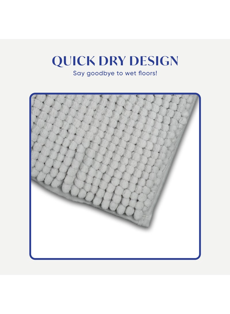 DIVEENAS Diveena's Non-Slip Bathroom Mat – 50x70cm Super Soft Microfiber Bath Mat, Quick-Dry & Machine Washable Bath Rug for Bathroom or Powder Room & Home | Ash Grey - Image 5