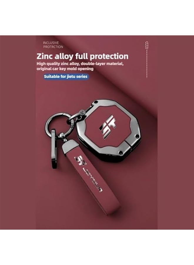 توبليو غطاء مفتاح Jetour Traveller T2 | واقي مصمم بدقة من سبيكة الزنك لمفاتيح JT T2 الذكية | تصميم متين ونحيف مع شعار JT (رمادي خرساني) - Image 5