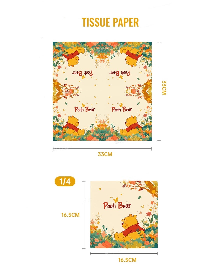 Winnie Birthday Decorations Plates Set, 81PCS Classic Pooh Happy Birthday Plates Cups Napkins Cutlery for 10 Guests - Image 5