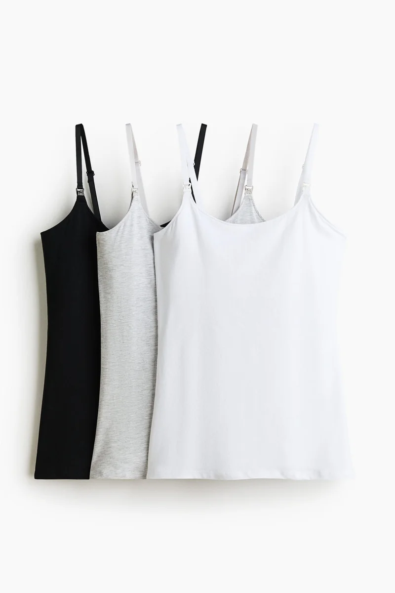 اتش اند ام بلوزة MAMA بدون أكمام للإرضاع - عبوة من 3 قطع