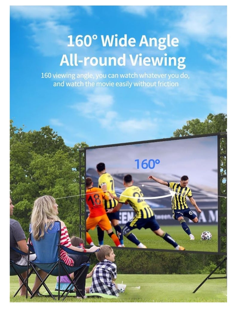 Generic Projector Screen with Stand 100 Inch Portable 16:9 HD 4K Rear Front Projection Movie Screen Wrinkle-Free Double Sided Outdoor Video Display with Frame & Carry Bag for Home Theater Backyard Cinema  - Image 4