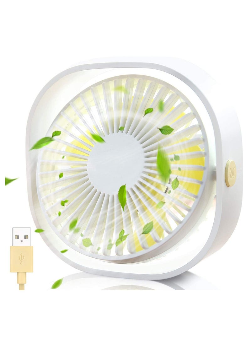 Generic SmartDevil Small Personal USB Desk Fan,3 Speeds Portable Desktop Table Cooling Fan Powered by USB,Strong Wind,Quiet Operation,for Home Office Car Outdoor Travel (White)  - Image 1