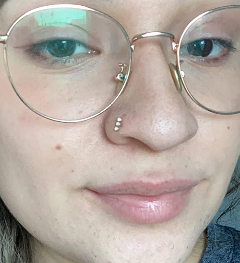 MODRSA Nose Rings Hoops Nose Ring Surgical Steel Nose Piercings Jewelry Gold Nose Rings Studs 20g Nose Hoops Nose Ring L Shaped 20 gauge Nostril Piercing Jewelry for Women - Image 4